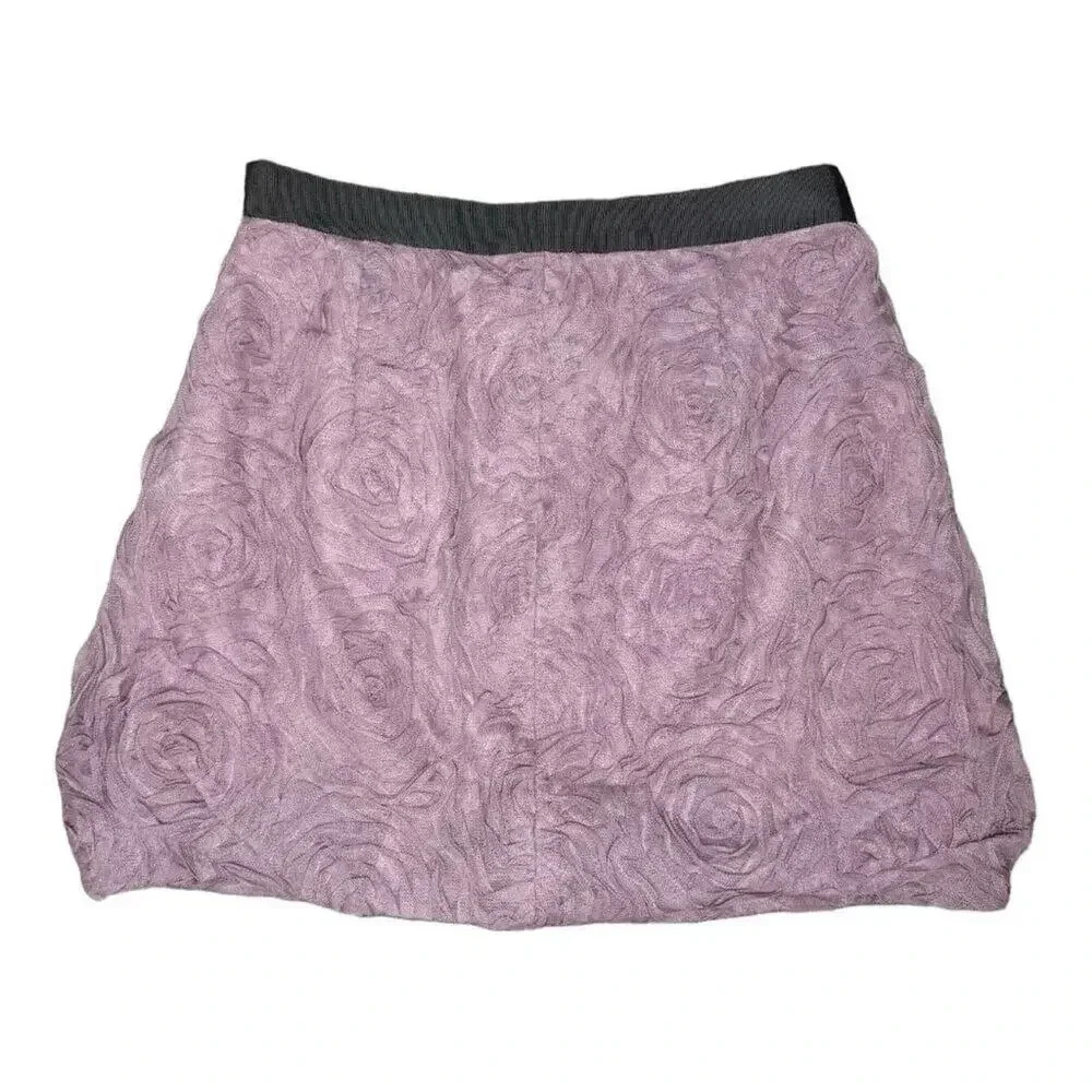 J.‎ Crew Size 00 Lavender Rosette Bubble Hem Side Zip Mini Skirt